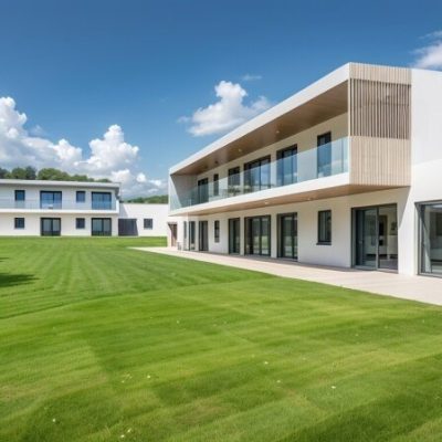Südansicht Haus A und Ostansicht Haus B.