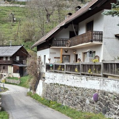 Schuppen (links) und Haupthaus (rechts).