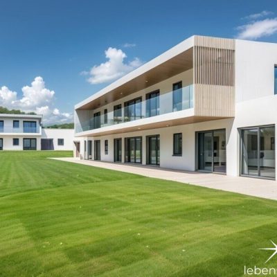 Südansicht Haus A und Ostansicht Haus B.